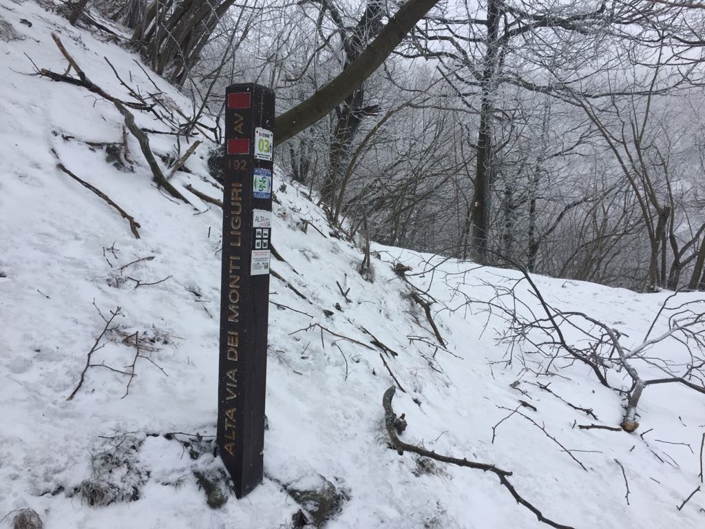 Alta Via dei Monti Liguri, segnale.